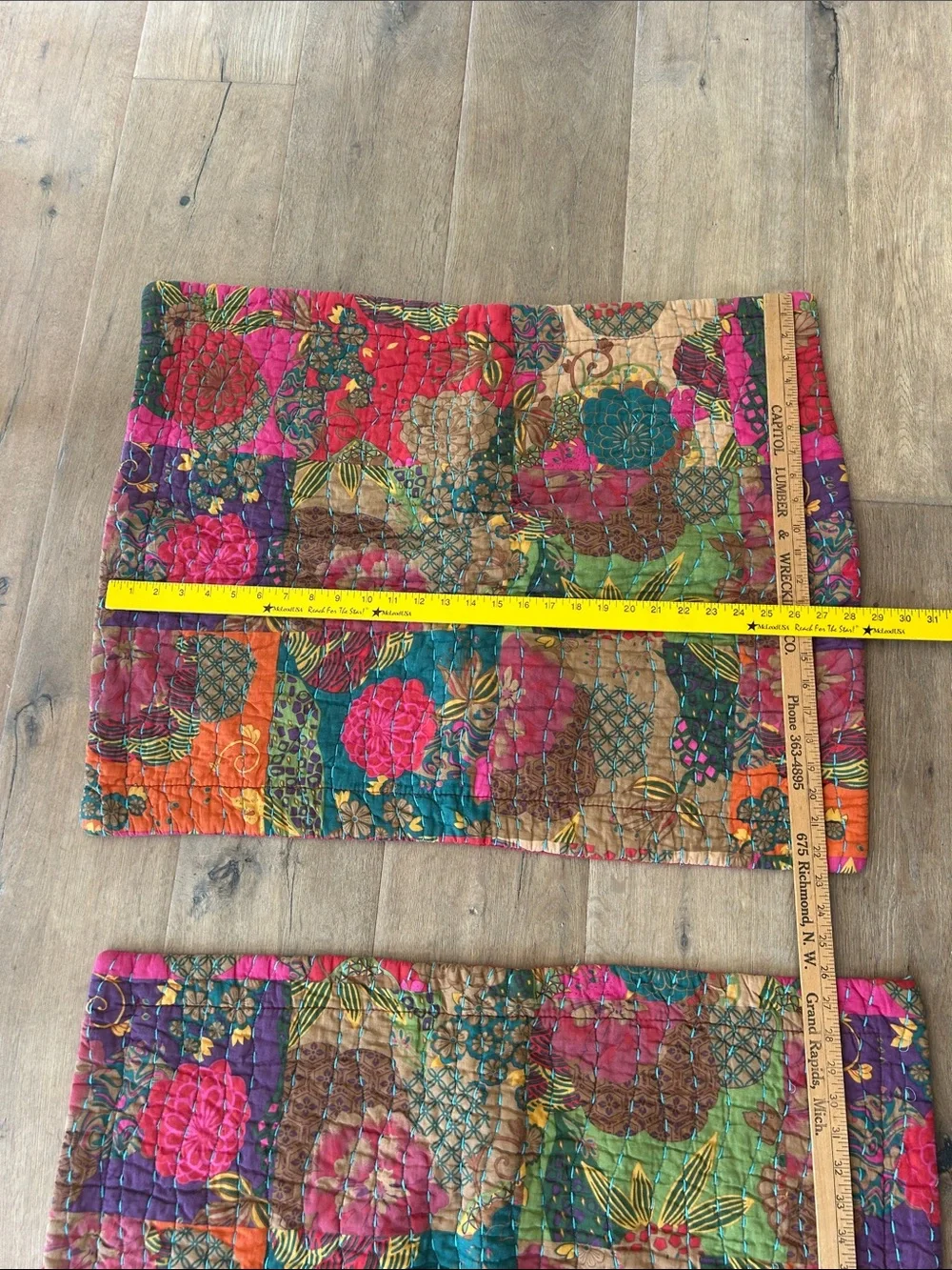 Vibrant Patchwork Quilted Placemat Set - Multicolor